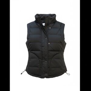 Calvin Klein Black Down Quilted Vest with High Collar